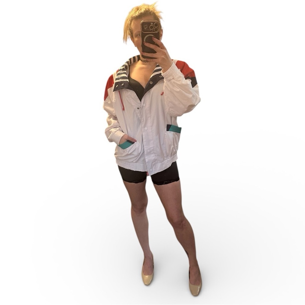 Vintage 80’s/90’s Multicolor Windbreaker/Lightweight Jacket Women’s Large - Picture 7 of 7